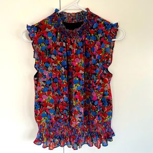 J.Crew short sleeved abstract floral blouse, size 2